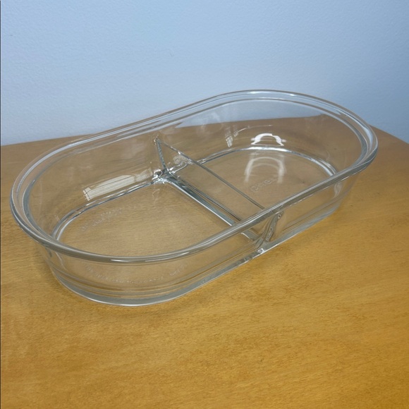 Pyrex Other - Pyrex 🍔 Clear Oval Glass Dual-Compartment Divided Cooking, Baking, Storage Dish